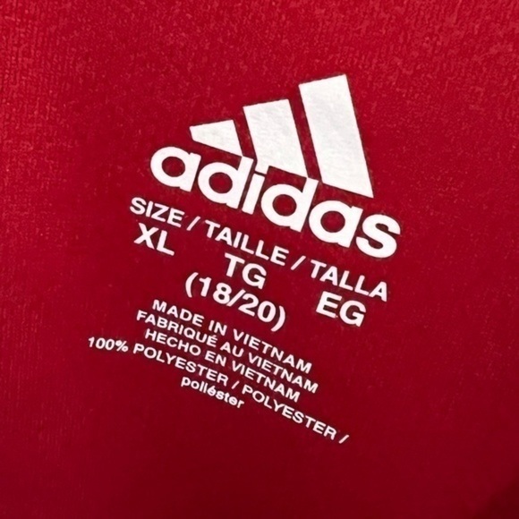 Boys Adidas Climatech shortsleeved tee XL 18/20 red - Picture 2 of 3